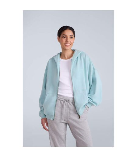 Womens/ladies Idol Full Zip Hoodie Light Blue Animal