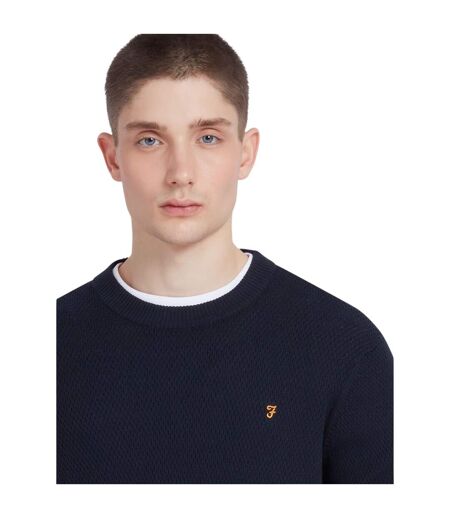 Pull Motif/style Uni Rainhill Homme Vrai Bleu Marine Farah