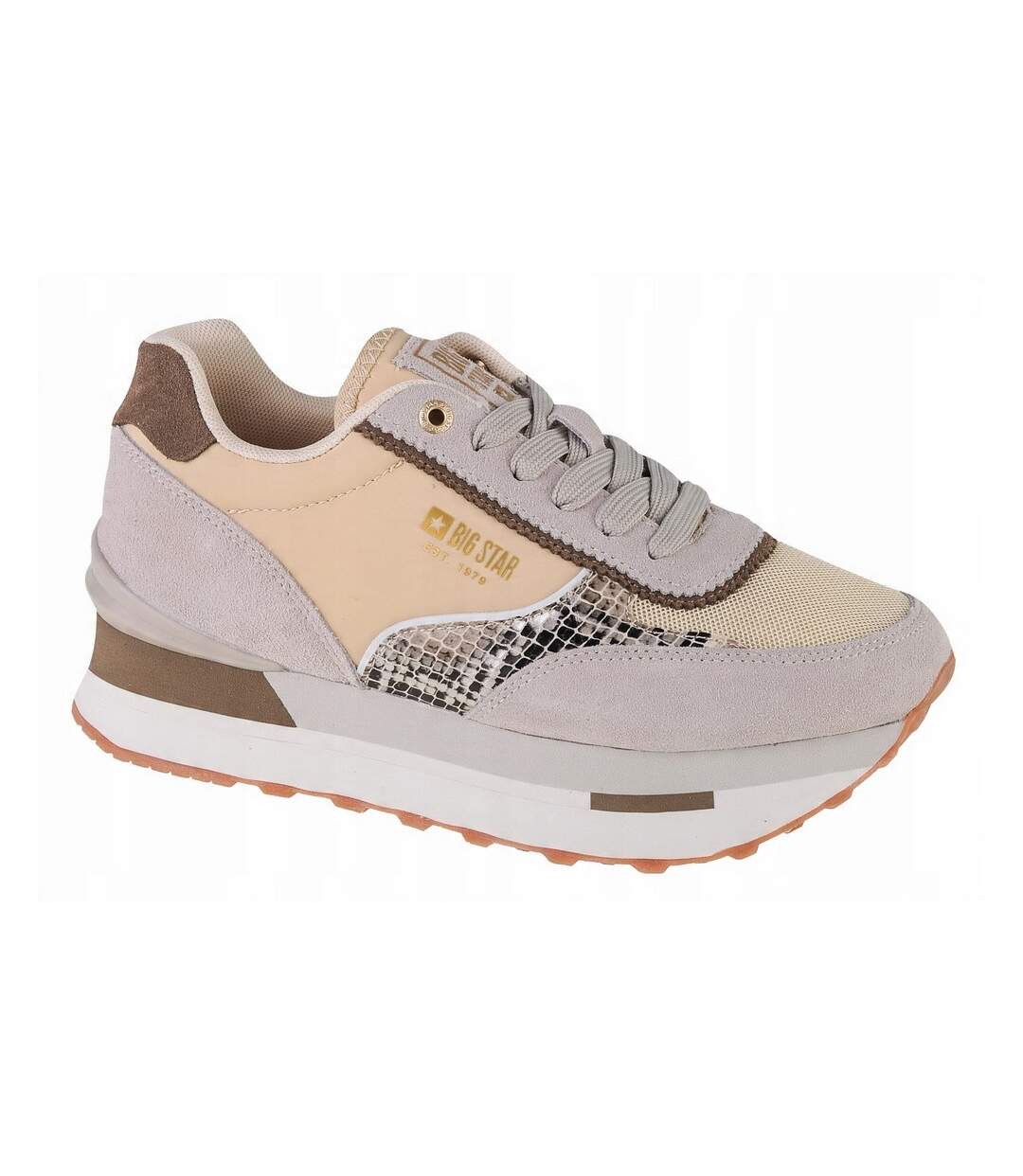 Baskets Motif/style Logo Femme Beige Crème Big Star-1