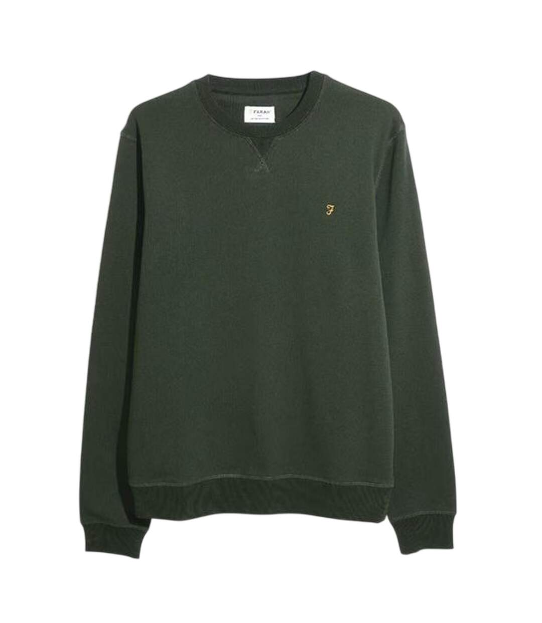 Mens Organic Cotton Crew Neck Sweatshirt Evergreen Farah-1
