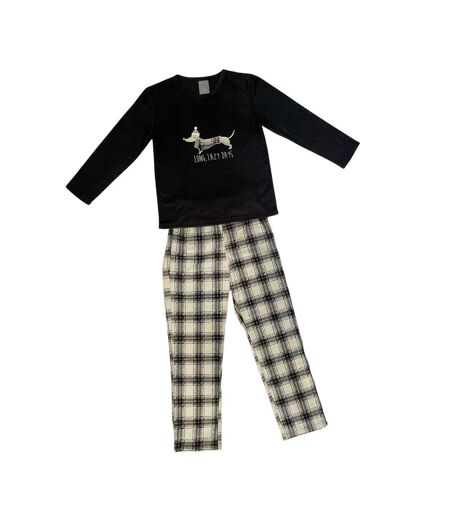 Home & Living Womens/Ladies Dachshund Long Pyjama Set (Black/Cream) - UTRW9178