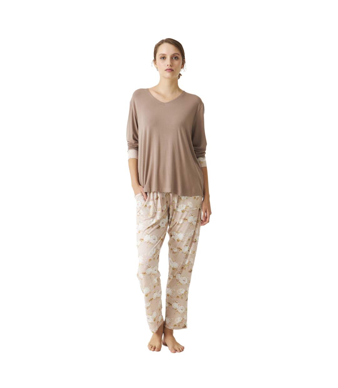 JJB2 Women's Fine Modal Long Sleeve Pajamas-1