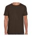 Mens short sleeve soft-style t-shirt dark chocolate Gildan