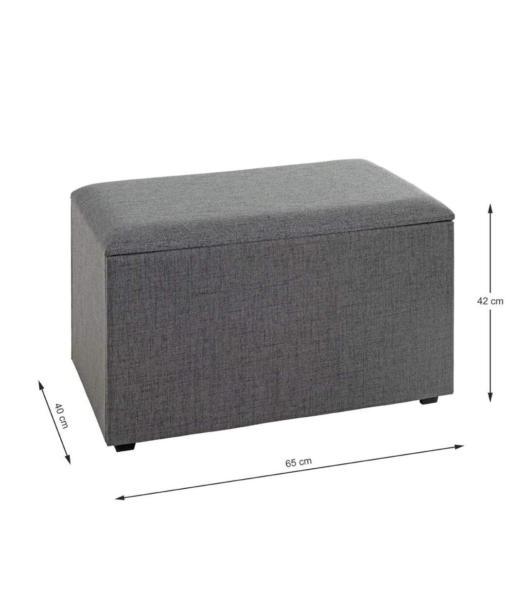 Coffre de Rangement Design Lumyna 65cm Gris-5