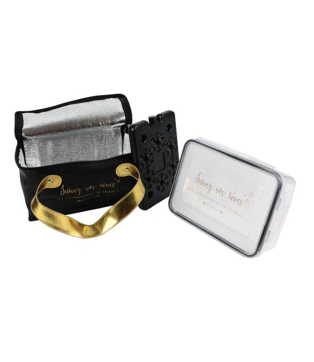 Set lunch bag avec boite de conservation 1.8 litres Chloé Suivez vos rêves-1