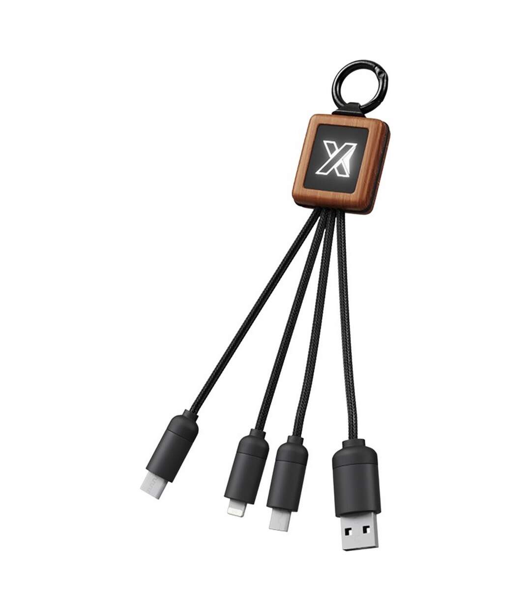 Wood usb charger one size solid black/wood SCX Design