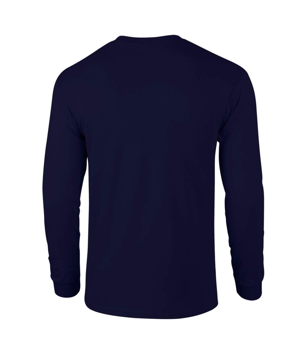 Gildan Mens Plain Crew Neck Ultra Cotton Long Sleeve T-Shirt (Navy) - UTBC477-2