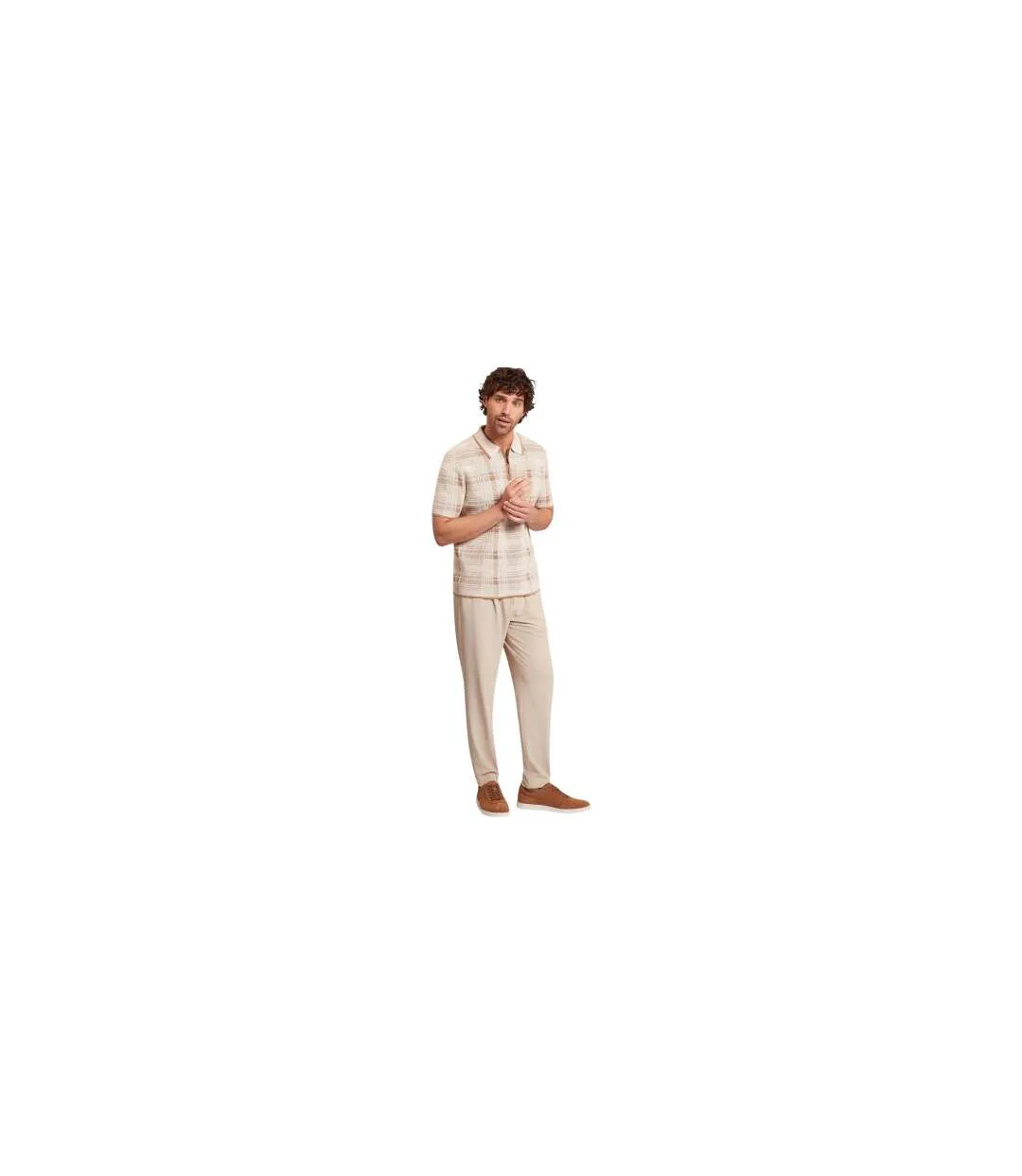Polo Motif/style À Carreaux Homme Taupe Ted Baker-1