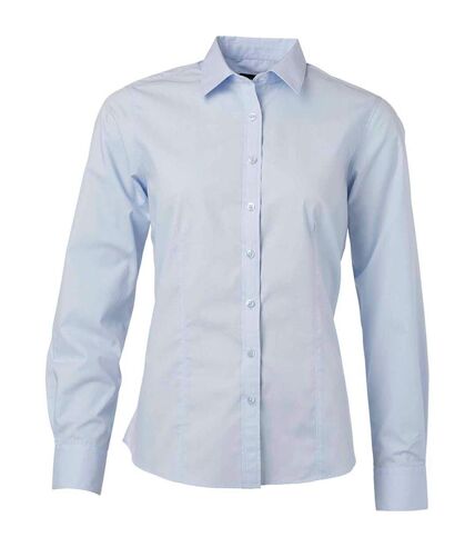 chemise popeline manches longues - JN677 - femme - bleu clair