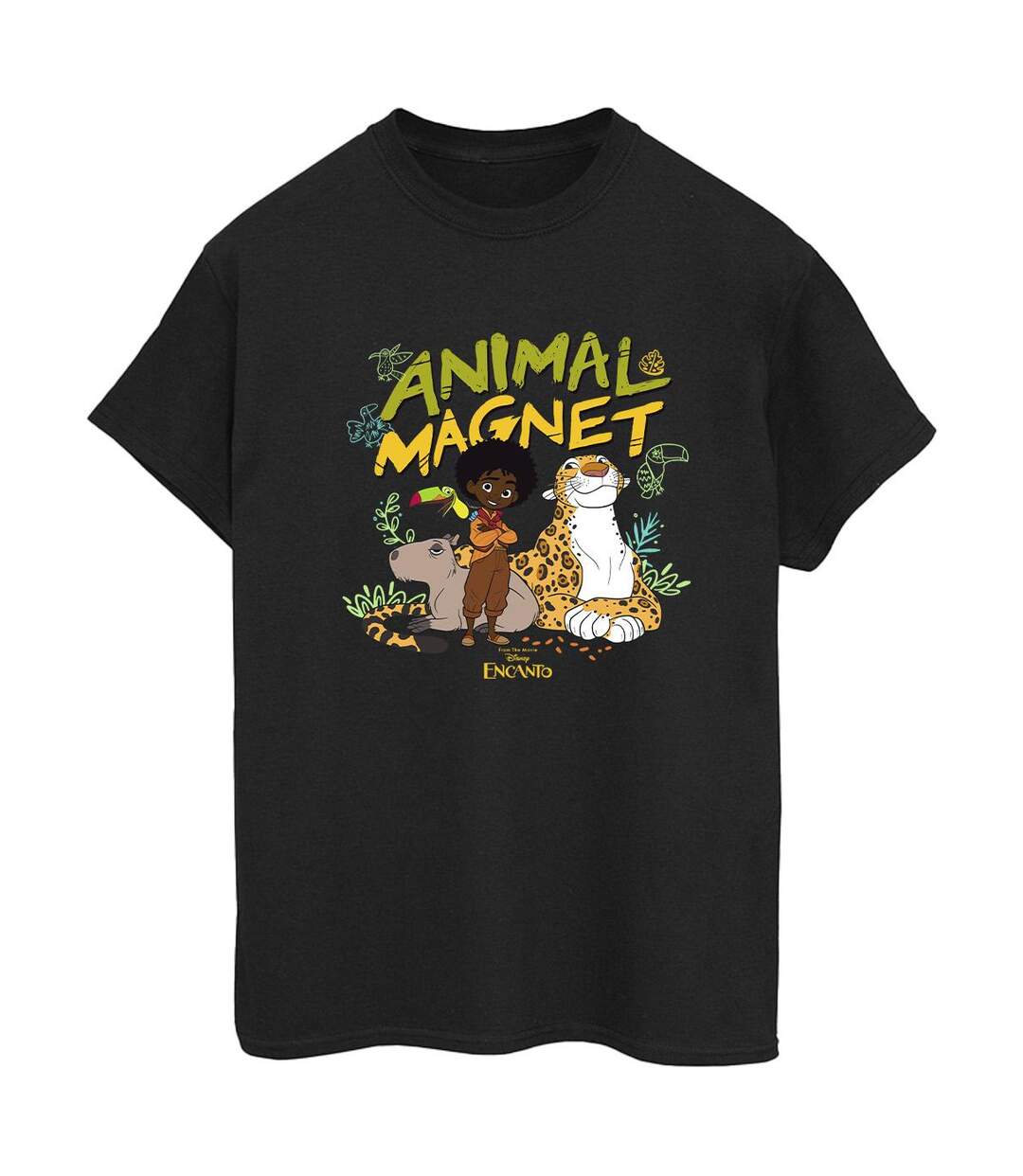 Disney Femmes/Les femmes Encanto Animal Magnet Cotton Boyfriend T-Shirt (Noir) - UTBI22377-1