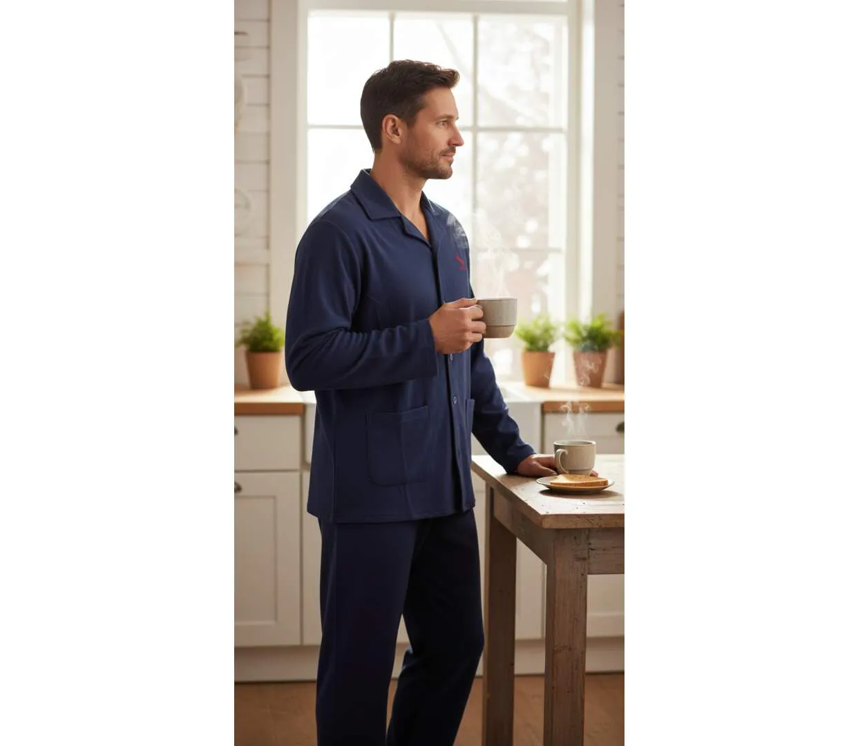 Pyjama Homme Hiver Polaire boutonné Z2552-5