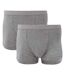 Fruit Of The Loom Mens Classic Shorty Cotton Rich Boxer Shorts (Pack Of 2) (Light Grey Marl) - UTBC3357