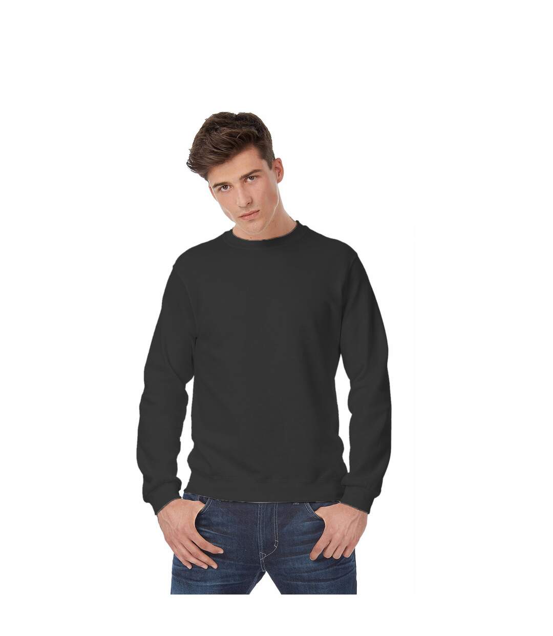 B&C Mens Crew Neck Sweatshirt Top (Anthracite)