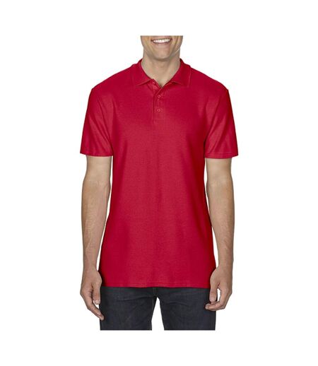 Gildan Softstyle Mens Short Sleeve Double Pique Polo Shirt (Red)