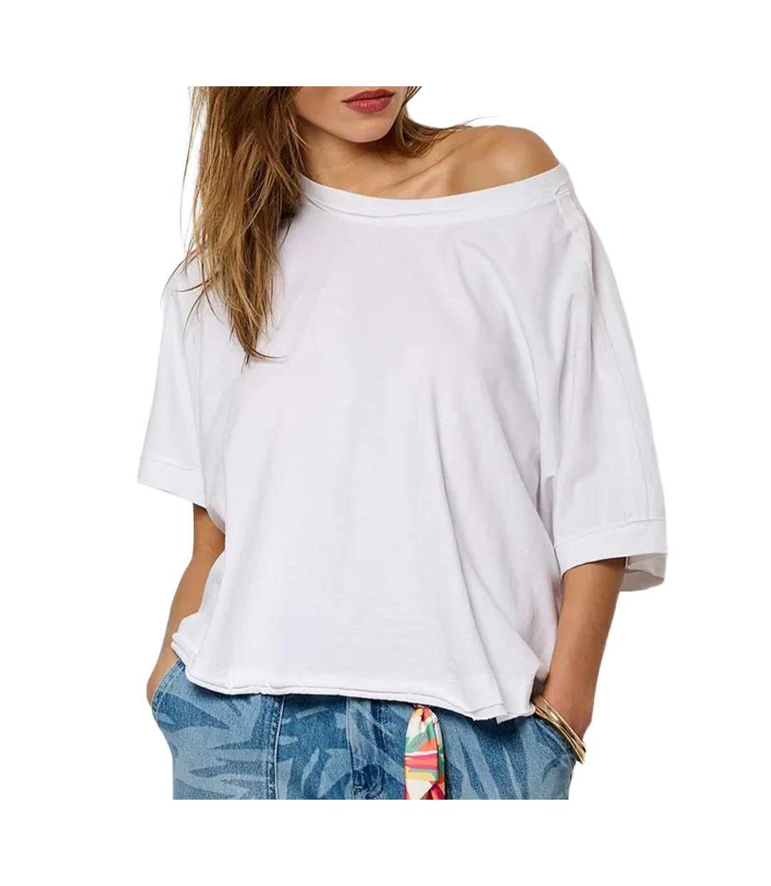 T-shirt blanc femme kaporal vison-1