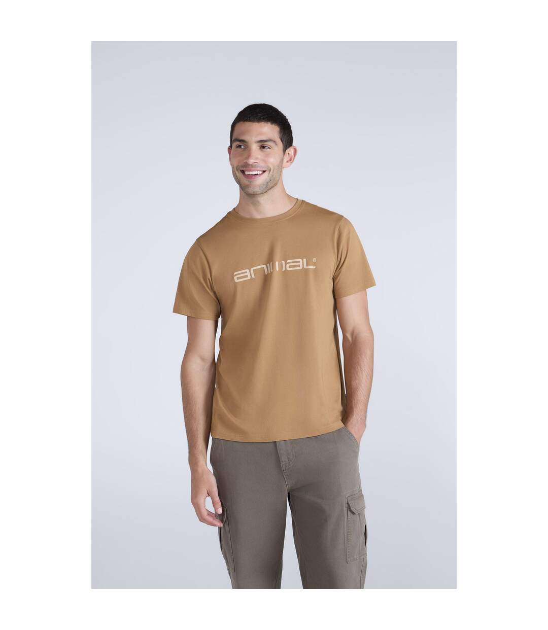 T-shirt Classico Homme Brun Clair Animal-1