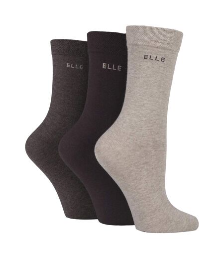 3 Pack Ladies Plain Cotton Socks - Soft Breathable Everyday Comfort Fit