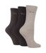 3 Pack Ladies Plain Cotton Socks - Soft Breathable Everyday Comfort Fit-1