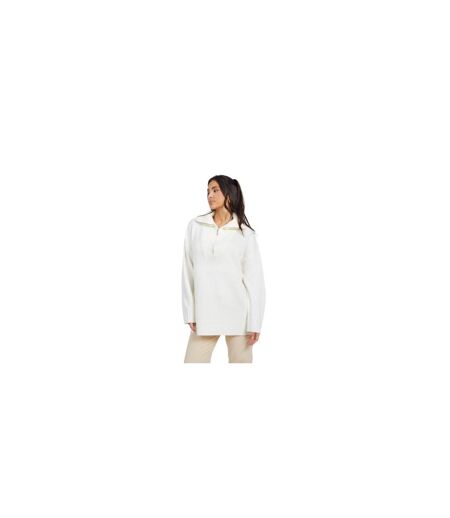 Womens/ladies Fashion Zip Drop Shoulder Jumper Ivory Brave Soul
