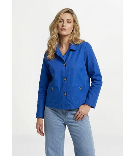 Veste boite en coton, avec col claudine