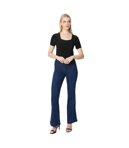 Womens/ladies detail seams flared jeans dark wash Principles