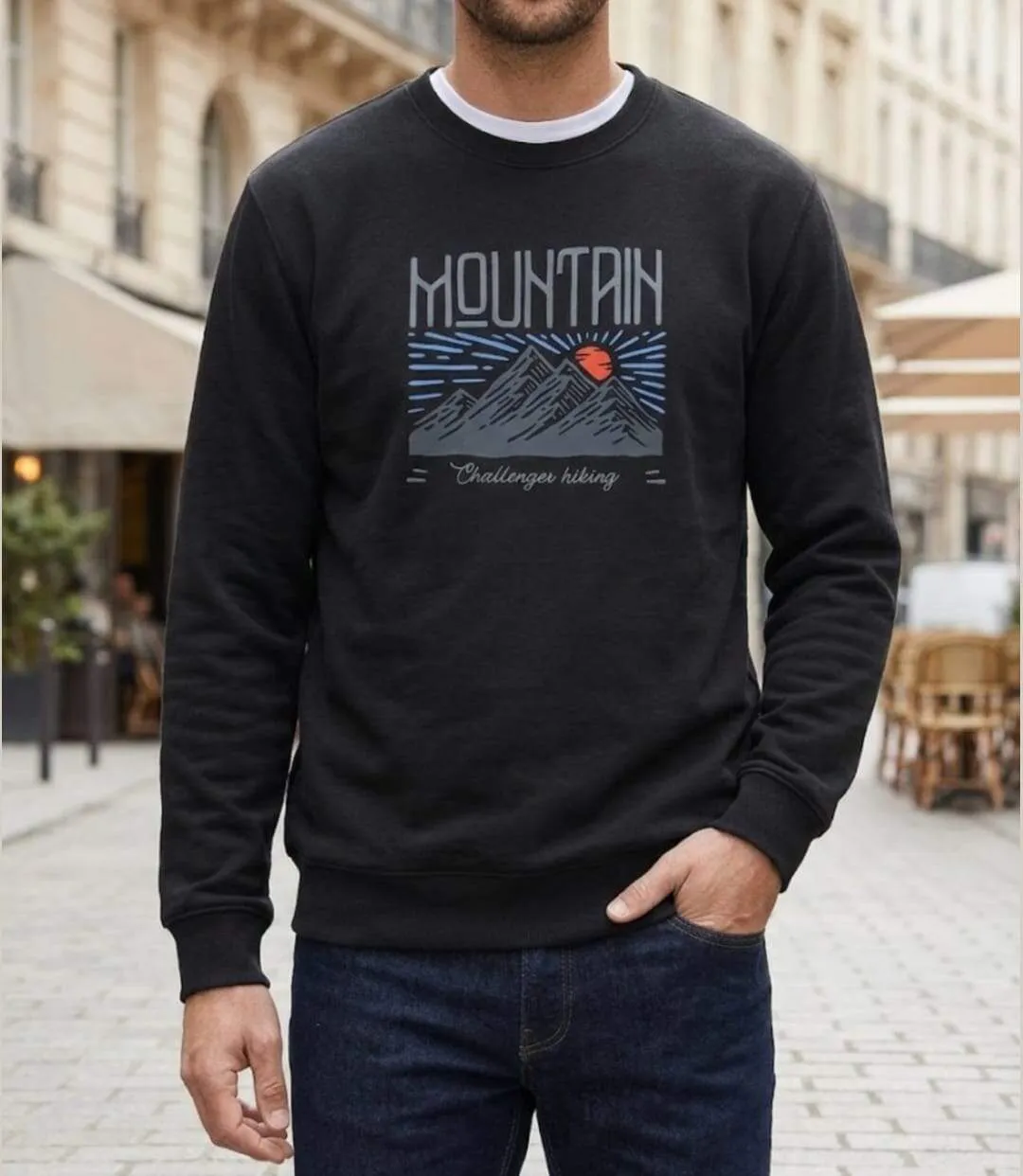 CHALLENGER PARK2 — Sweat imprimé noir : l'alliance parfaite du style et du confort-1