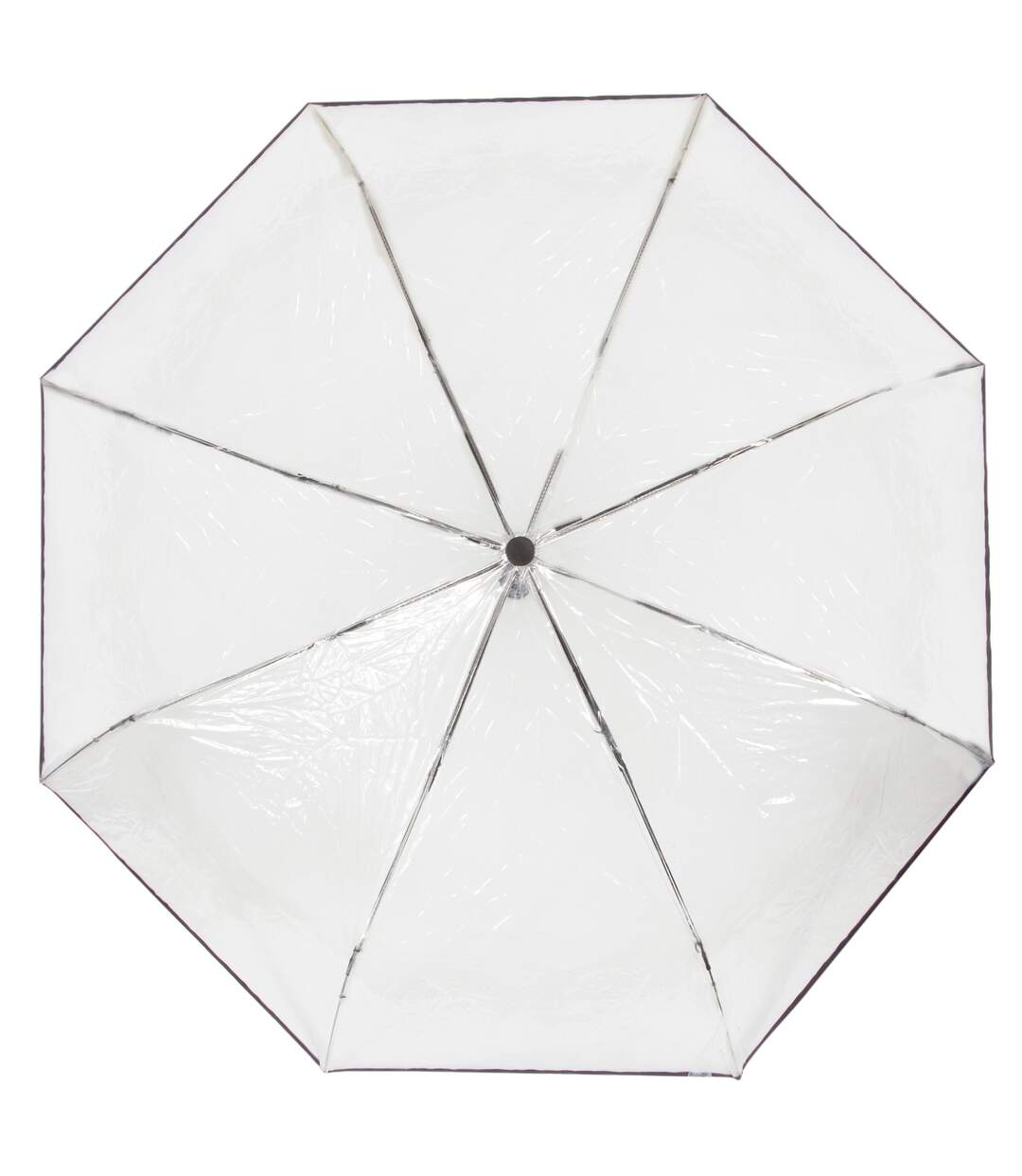 Isotoner Parapluie femme solide, transparent, ouverture/fermeture manuelle-3