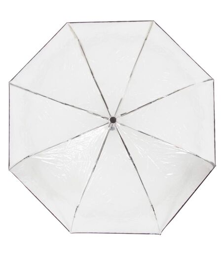 Isotoner Parapluie femme solide, transparent, ouverture/fermeture manuelle