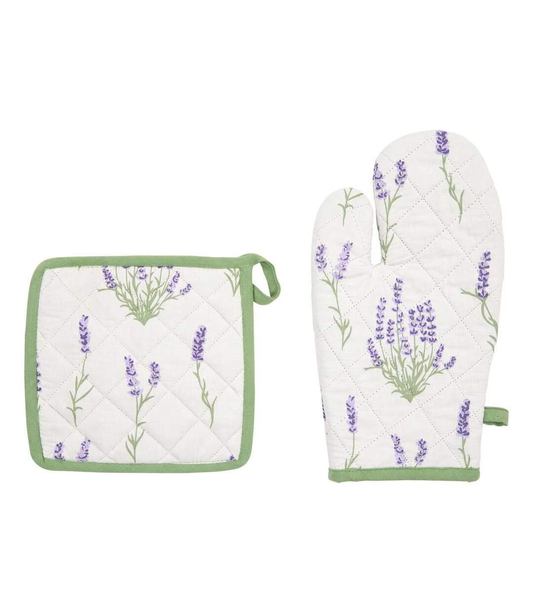 Gant & Manique de Cuisine Garrigue 32cm Blanc-1