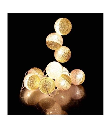 Guirlande lumineuse boules pailletées 10 leds (Lot de 2)