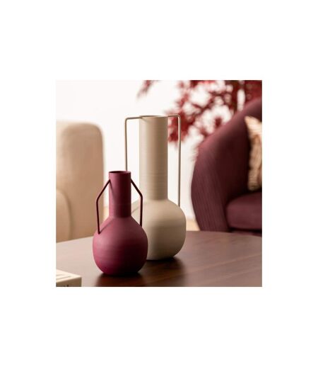 Vase Design en Métal Sylvain 20cm Rouge Rubis