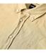 Mens Liam Linen Blend Long-sleeved Shirt Beige Boss-4