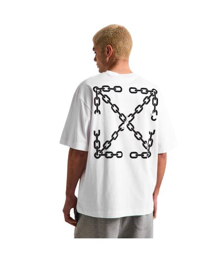 T-shirt Motif/style Imprimé Chaîne Homme Blanc Off White