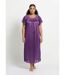 Chemise de nuit satinée longue antistatique dentelle-1