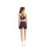 Womens/ladies summer pocket sweat shorts plum Lookus