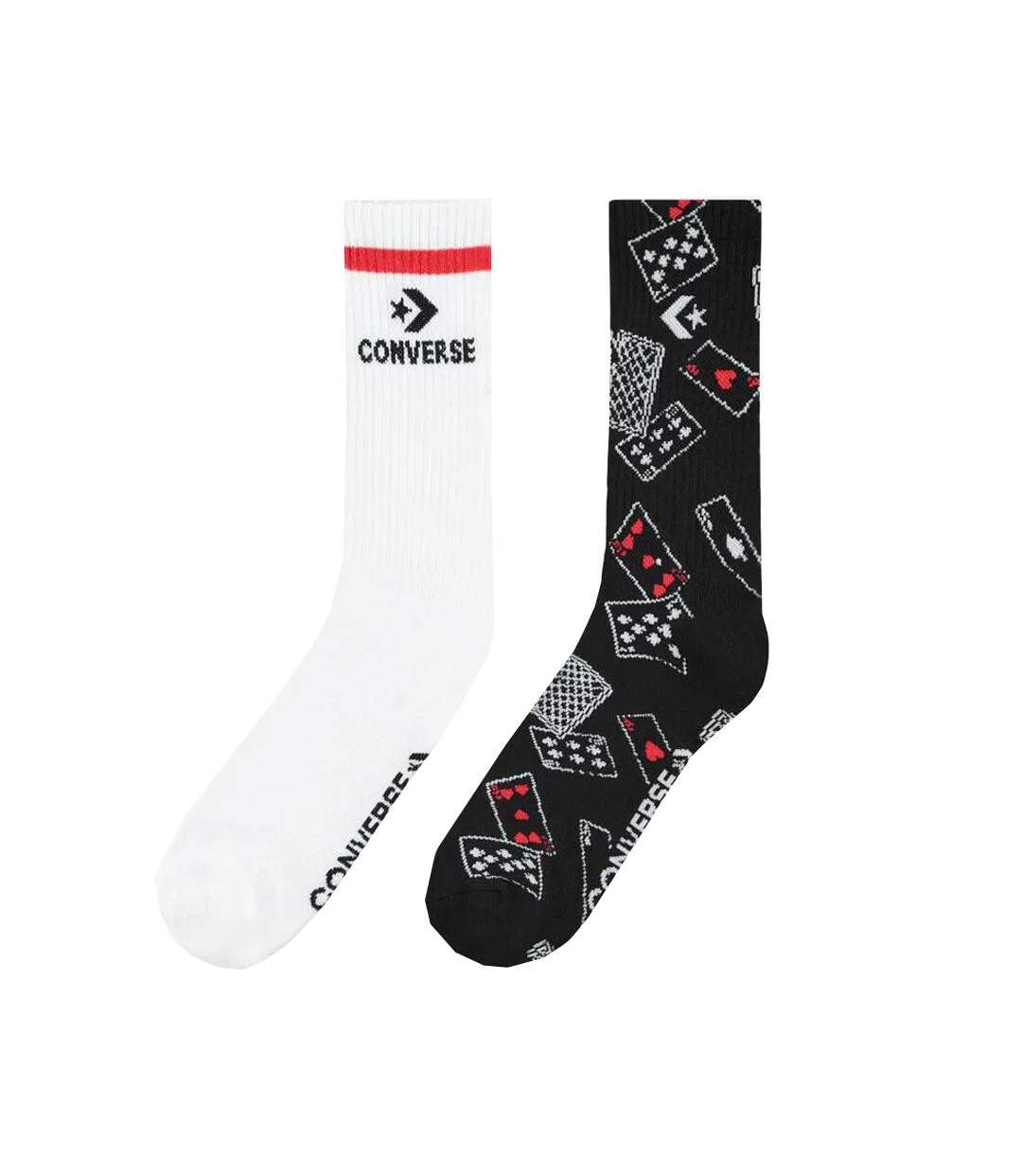 2x Paires de Chaussettes Blanc/Noir Homme Converse S7021469 - 39/42-1