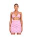 Womens/ladies Checkerboard Fitted Mini Skirt Pink Missy Empire-1