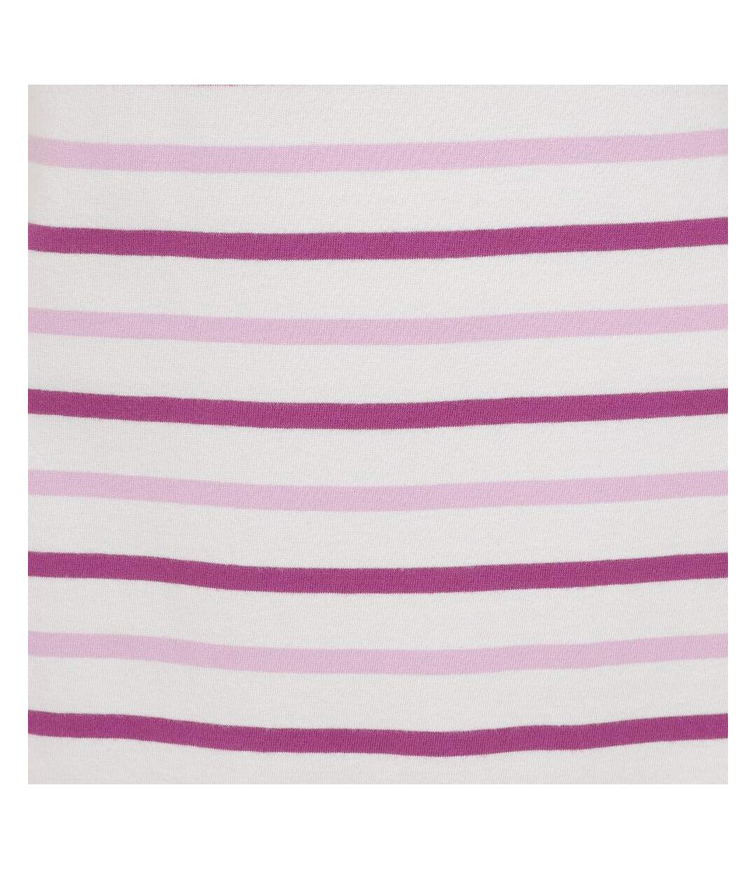 Robe T-shirt Motif/style Rayé Femme Rose Lazy Jacks-3