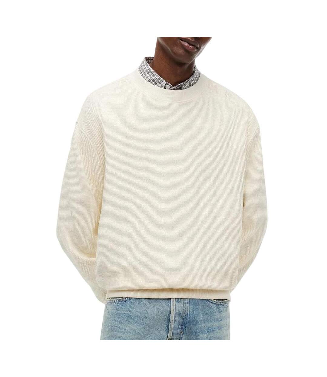 Sweat ecru homme tommy hilfiger washed-1