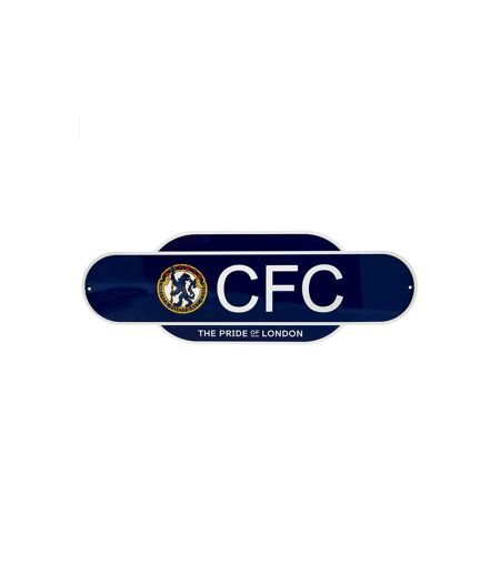 Chelsea FC Retro Years Crest Door Sign (Navy/White) (One Size)
