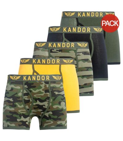 Pack of 5  Mens camobee bamboo boxer shorts  olive camo Kandor