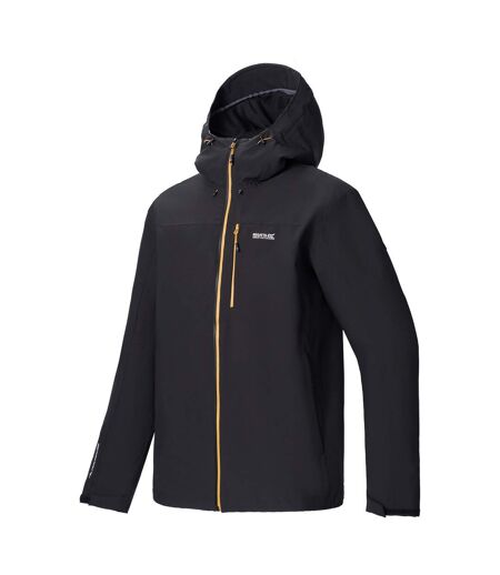 Veste Imperméable À Capuche Birchdale Homme Noir Jaune Sombre Regatta
