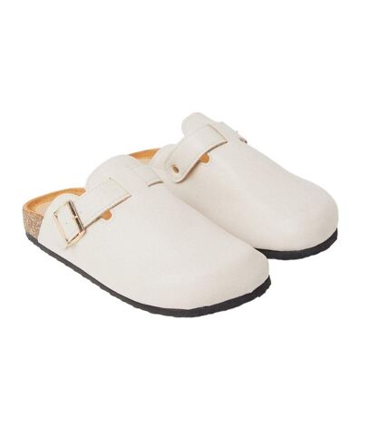 Womens/ladies habba closed toe mules natural Faith