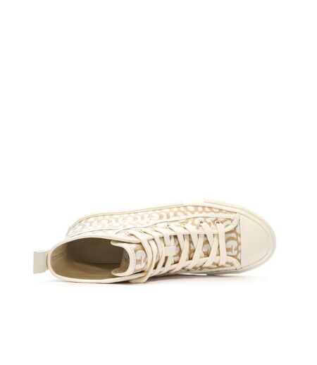 Baskets blanches/marron femme guess colyn