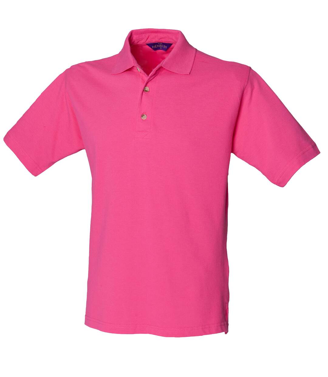 Henbury Mens Classic Plain Polo Shirt With Stand Up Collar (Fuchsia) - UTRW617