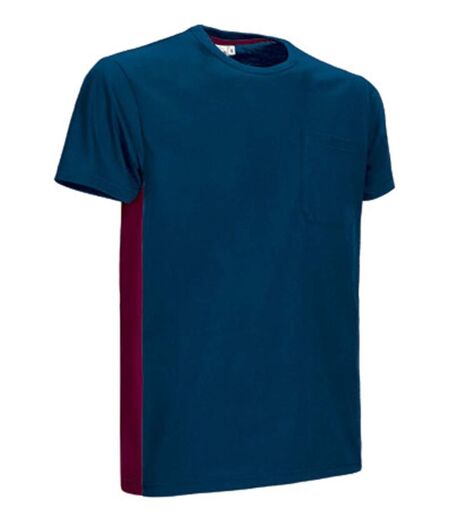 T-shirt bicolore - Unisexe - réf THUNDER - bleu marine et bordeaux