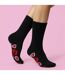 10 Pairs Ladies Poppy Footbed Socks - Soft Cotton Rich Floral Everyday Socks-4