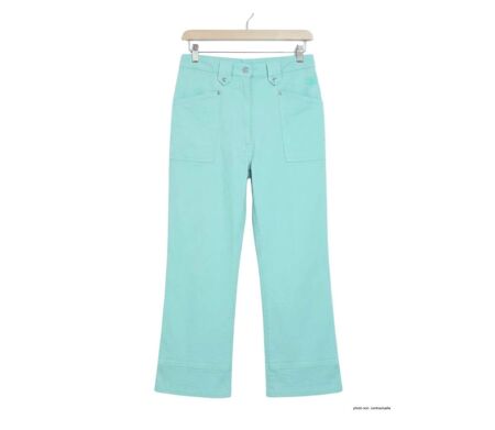 MAYFLOWER Basic Stretch : Pantacourt femme Bleu Ciel Lagon en coton extensible
