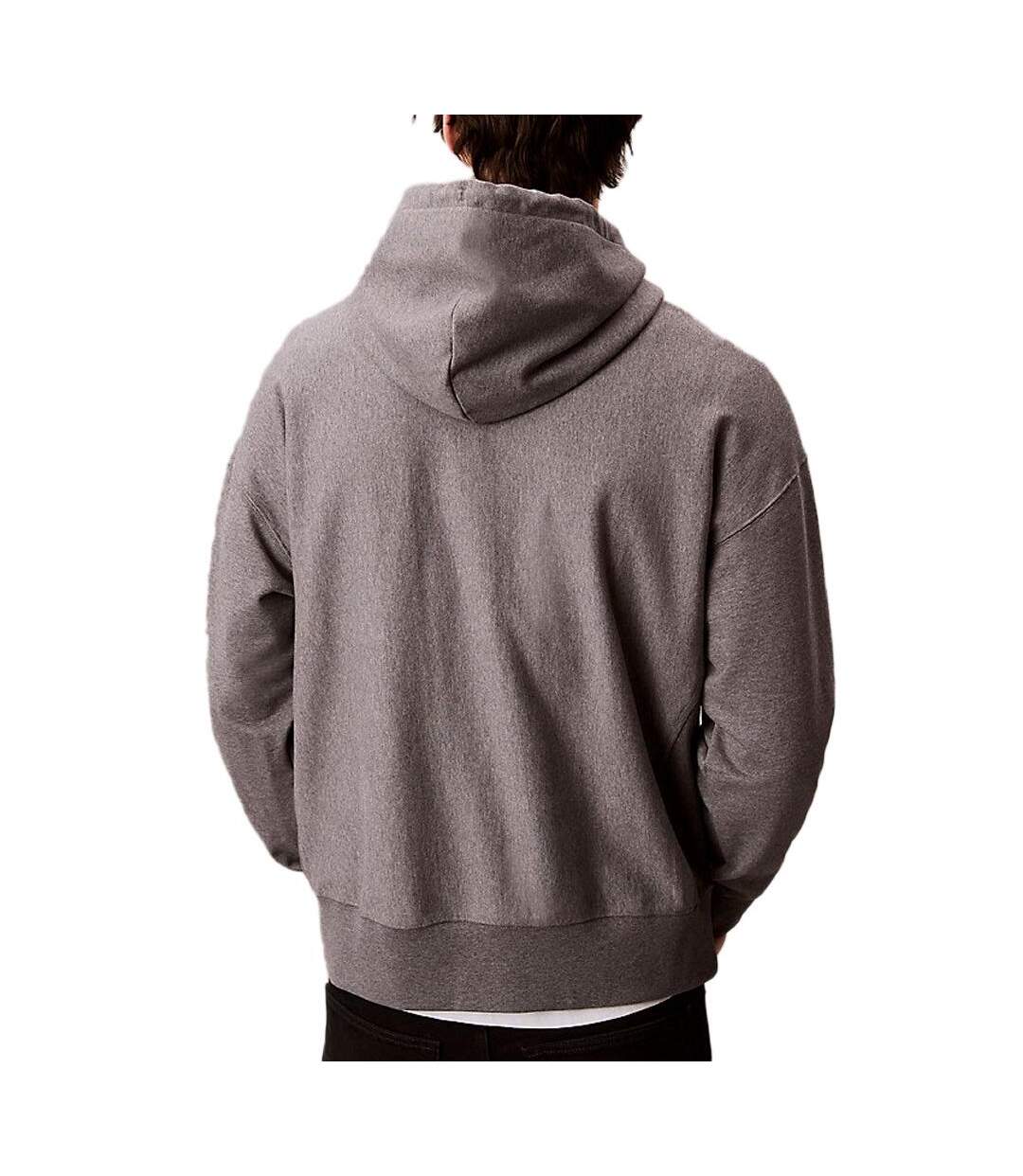 Sweat à capuche gris homme calvin klein jeans premium terry-2