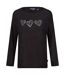 Womens/ladies Carlene Hearts Long-sleeved T-shirt Black Regatta-2
